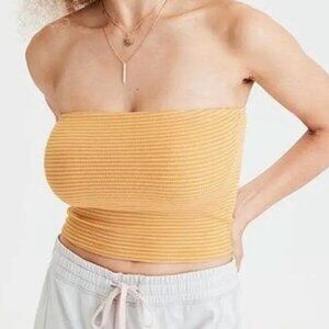 American Eagle Soft & Sexy Yellow & White Stripe Tube Top Sz L